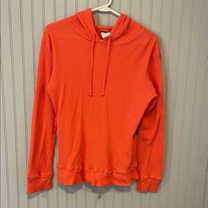 Coral Orange Lightweight Pull Over Hooded Sweatshirt